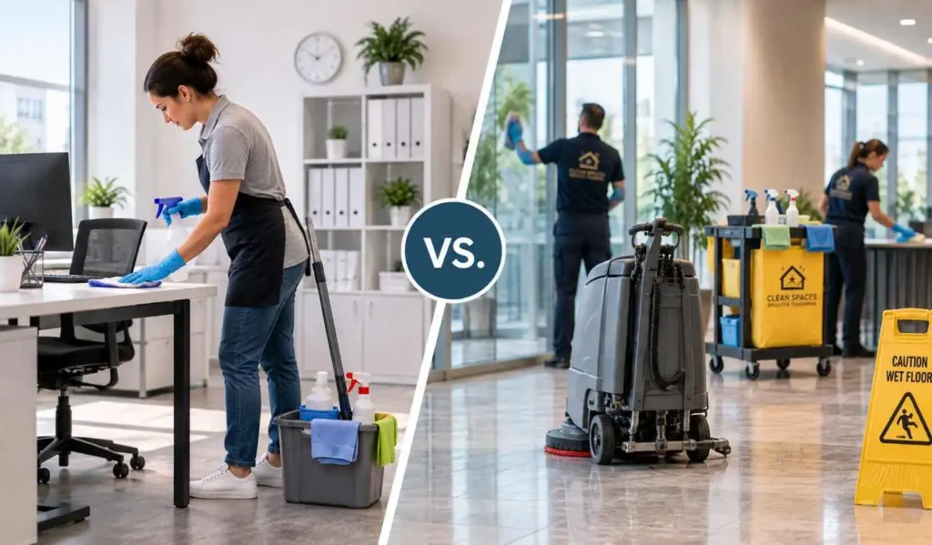In-house cleaning vs. outsourcing janitorial services
