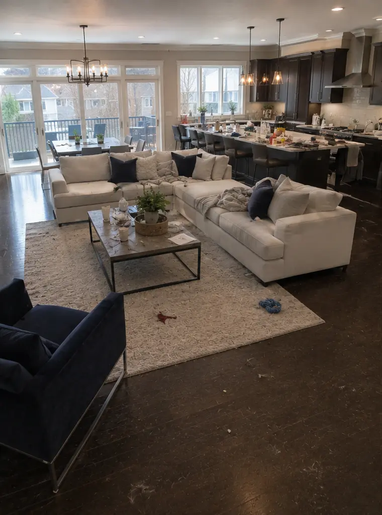 Living room before cleaning